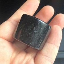 Certified 23mm Burma Natural Grade A Black Green Jade Jadeite Ring Fingerstall