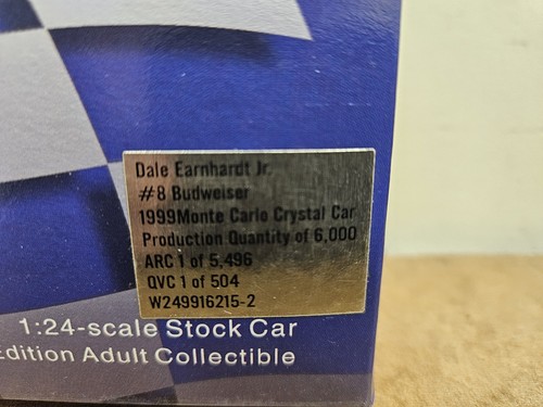 ACTION DALE EARNHARDT JR "RARE" #8 BUDWEISER 1999 MONTE CARLO CRYSTAL CAR 1:24 - Picture 7 of 7