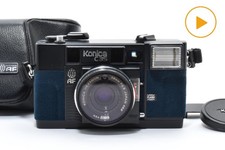  N MINT Konica C35 AF 35mm Point  Shoot Camera Blue w/ Strap  Case From Japan