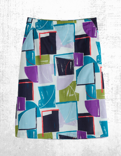 Ex Seasalt Women’s Floral A Line Pot Skirt in Geometric Collage (A Bit Defect) - 第 1/6 張圖片