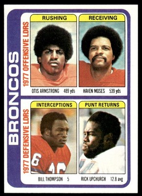 1978 TOPPS OTIS ARMSTRONG/HAVEN MOSES/BILL THOMPSON/RICK UPCHURCH DENVER BRONCOS
