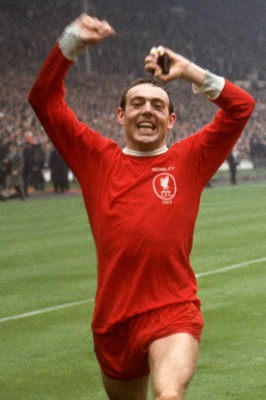 Liverpool's winning goalscorer Ian St John celebrates winning the 1965 Photo
