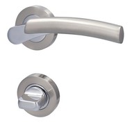 Alpertec Wc-Rosettengarnitur Solid 7 Edelstahl Silber Rund Rosettengarnitur