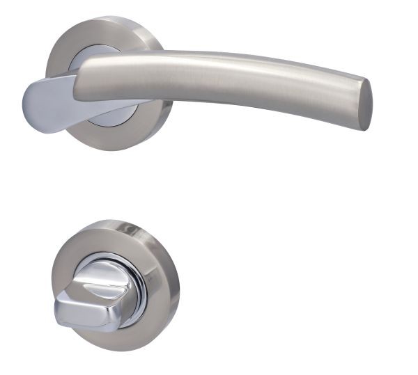 Alpertec Wc-Rosettengarnitur Solid 7 Edelstahl Silber Rund Rosettengarnitur-image