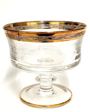 Murano Medici Sektschale Champagner Dessert Schalen Goldrand Blumendekor