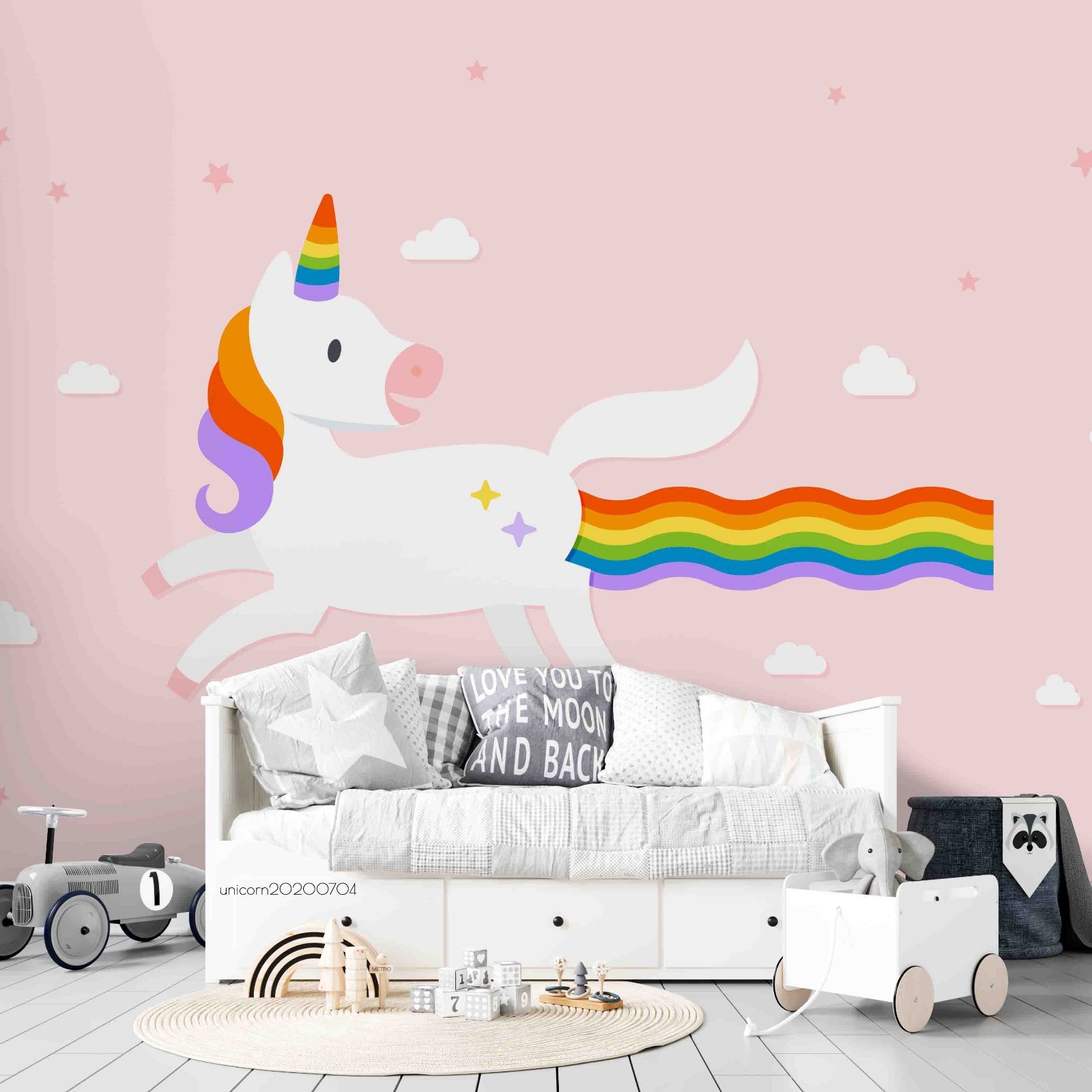 3D Unicorns Rainbow Cartoon Wall Murals Wallpaper Murals Wall Sticker 11