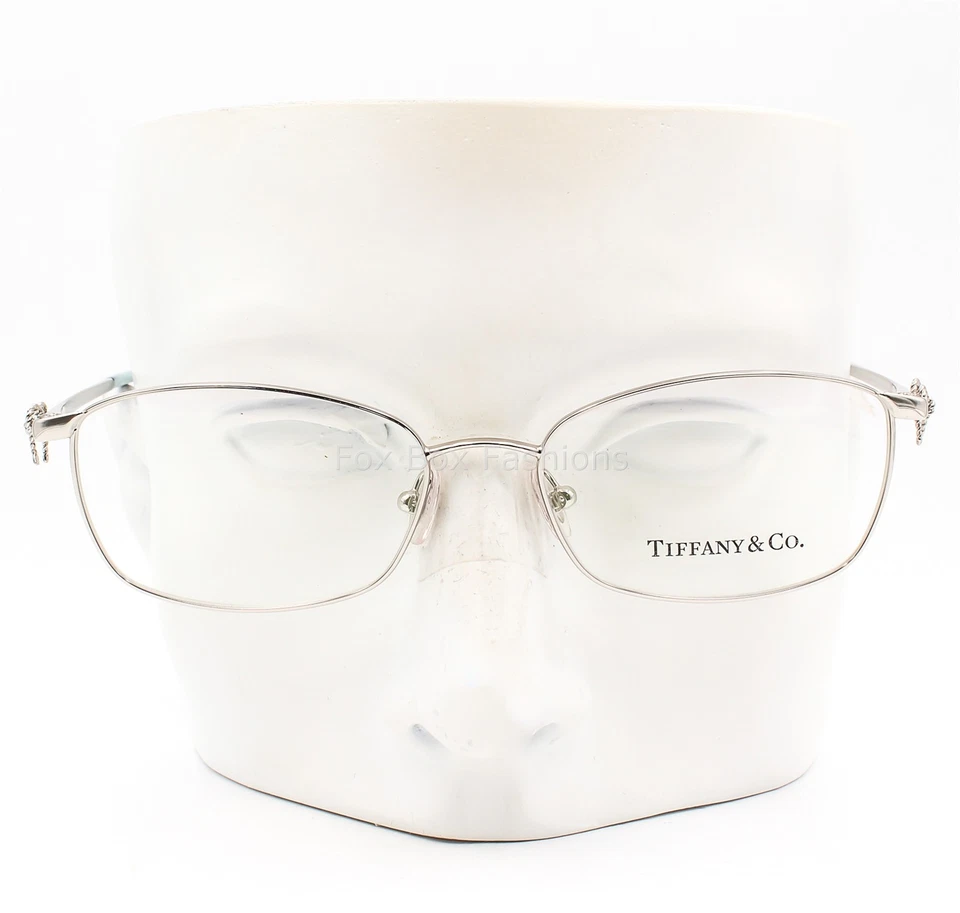 Anteojos Tiffany TF 1099 6047 lazos plateados pulidos 50 mm pequeños sin estuche Foto 2 de 4
