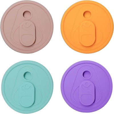 4 Pack Silicone Lids for Glass Cups with Bamboo Lids and Straws, 2.75inch/70mm S