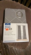 Simply Essential™ Woven honeycomp 84-Inch Grommet Curtain Panel Gray