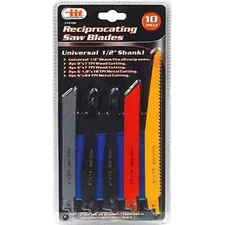 10 pc reciprocating saw blade set IIT 19700 wood metal 1/2" shank