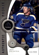 2005-06 SP Game Used #151 Jeff Woywitka RC SERIAL #133/999 ST. LOUIS BLUES