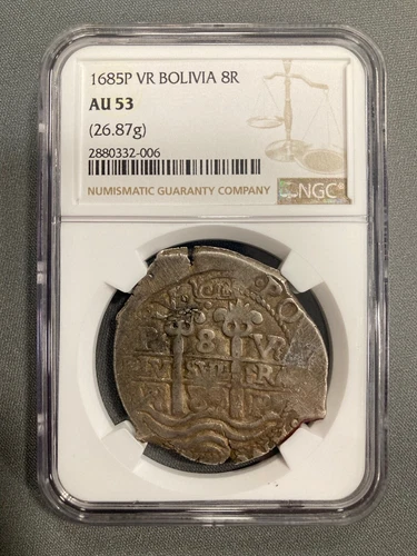 1685P 8R Bolivia (VR), Spanish Cob - NGC AU53