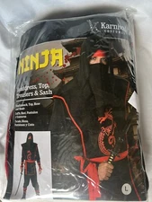 $40 Mens Black Red Ninja Cosplay Party Halloween Outfit Costume Sz Large NEW!