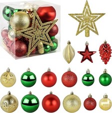 Christmas Tree Ornaments - 45 PCS Shatterproof Xmas Ball Ornaments Set for tree