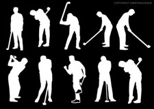 Golf Golfing Golfer Vinyl Decal Sticker Pack Lot of 10 - 2" Each