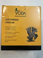 VODA Wood Stove Fan 5 Blades Newly designed Small Heat Powered Fans Fireplace