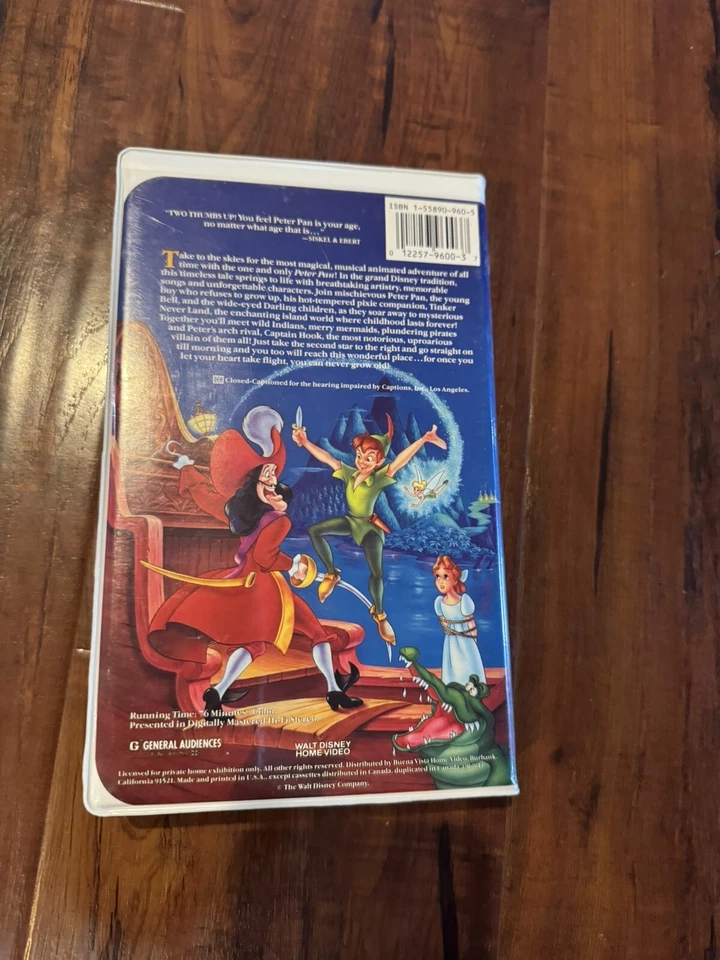 Disney's Black Diamond Edition VHS Peter Pan Rare #960 Ships Fast! Foto 3 de 4