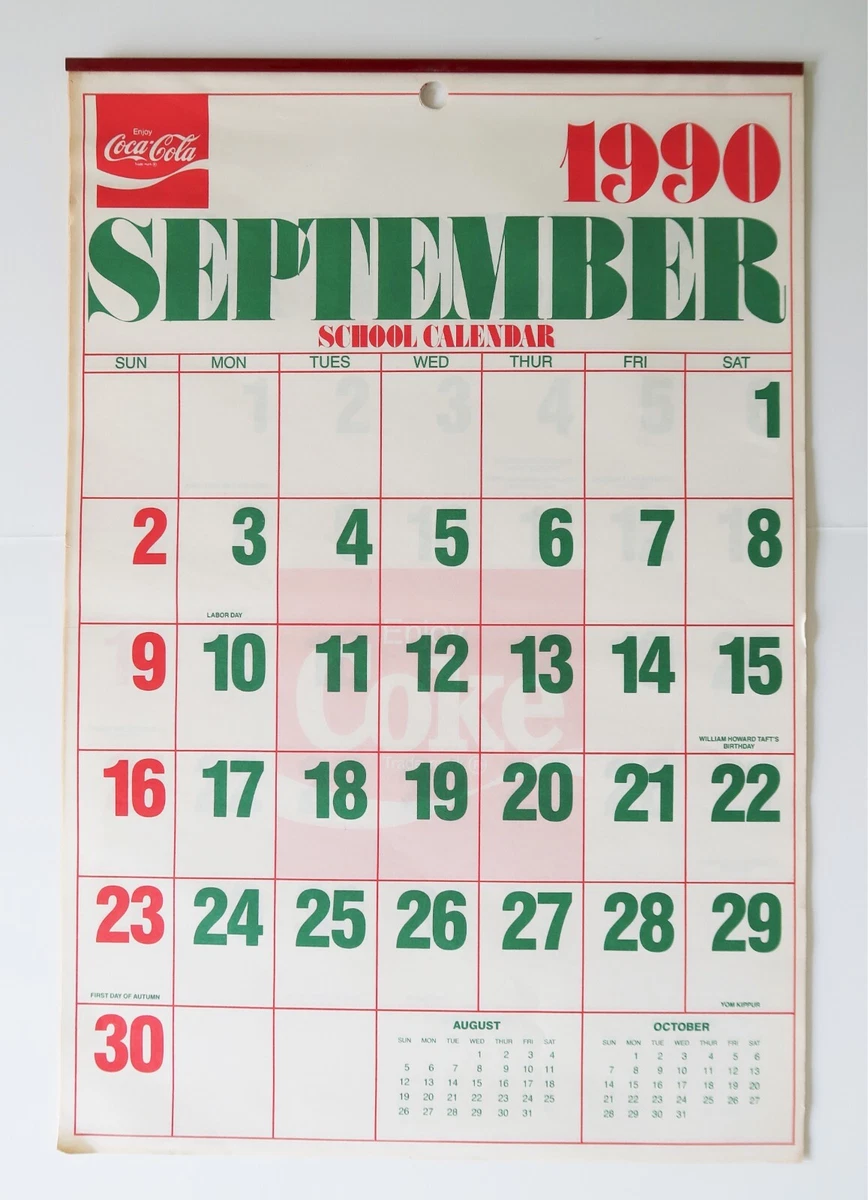 vintage-1990-1991-coca-cola-wall-school-calendar-19-x-13-ebay