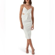 Astr Didion Cutout Sleeveless Linen Blend Dress size large