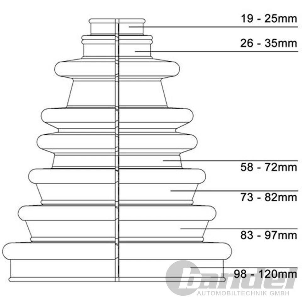 UNIVERSAL Quick Fit ACHSMANSCHETTE zum KLEBEN KLEBEMANSCHETTE ANTRIEBSWELLE PKW - Bild 2 von 4