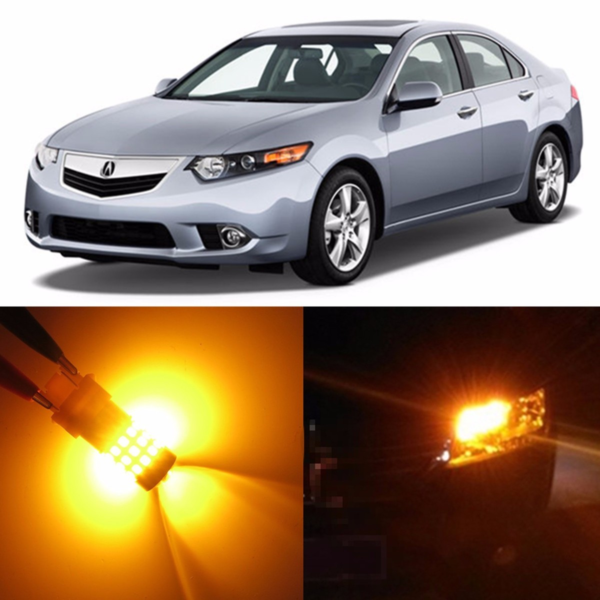 Alla Lighting Front Turn Signal Light 7440 Amber LED Bulbs for