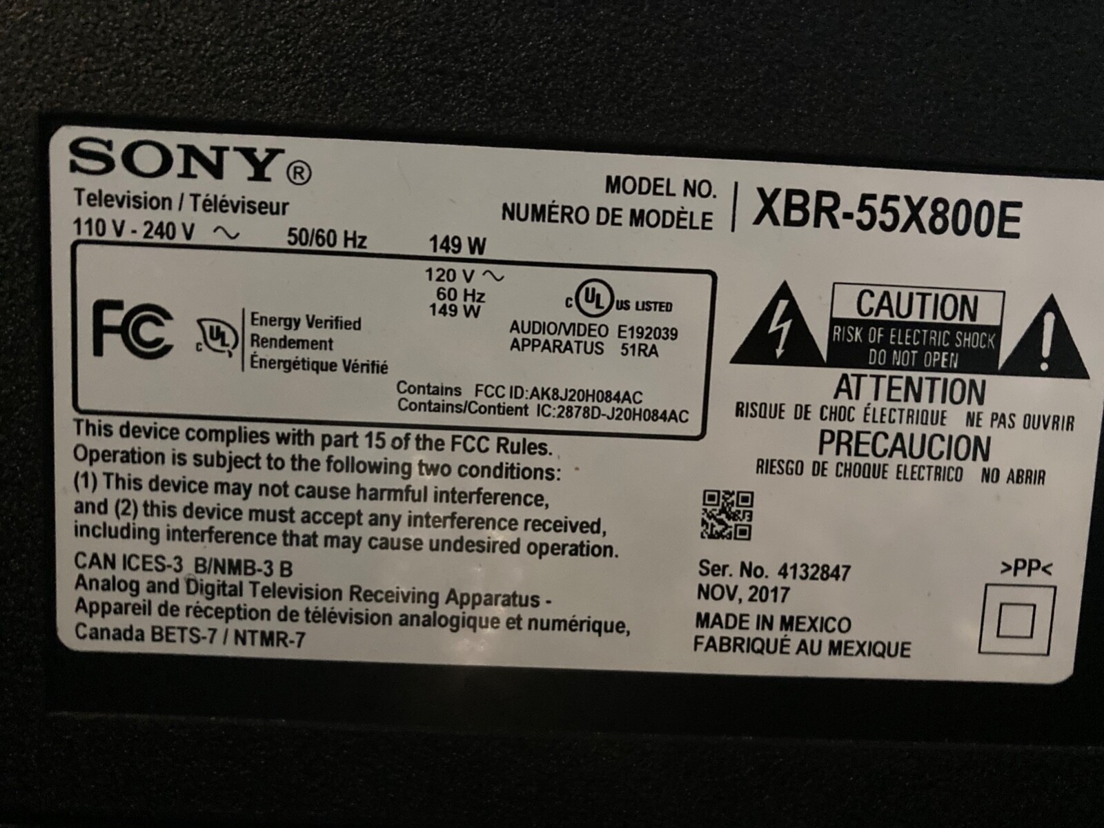 Sony Bravia tv 55, XBR55X800E eBay