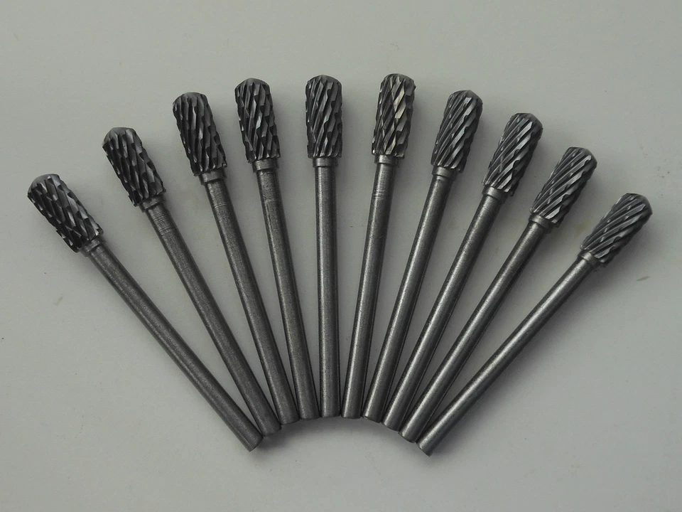 10 pcs 3mm X 5mm Tungsten Carbide Cutting Rotary Burr CNC Engraving Bit C5 - Image 3 of 4