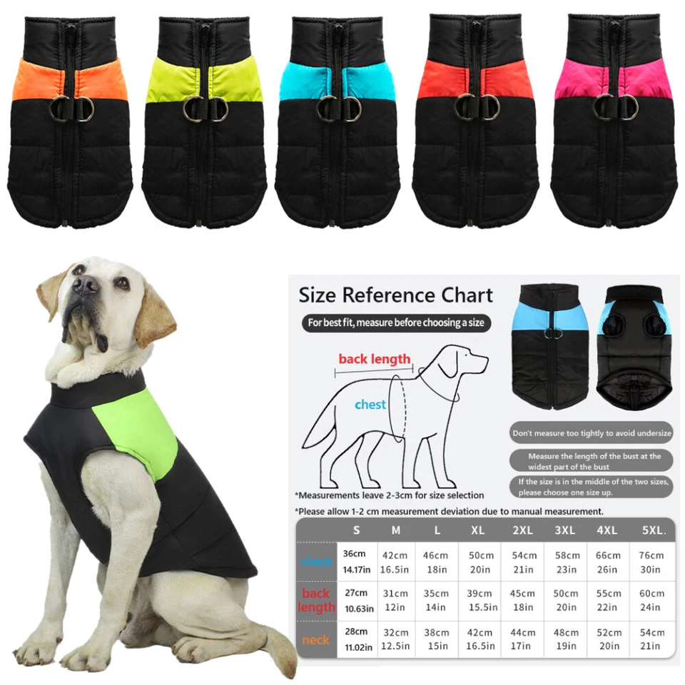 Pet Dog Vest Jacket Warm Waterproof Clothes Winter Padded Coat Small/Large NEW - Image 2 of 4