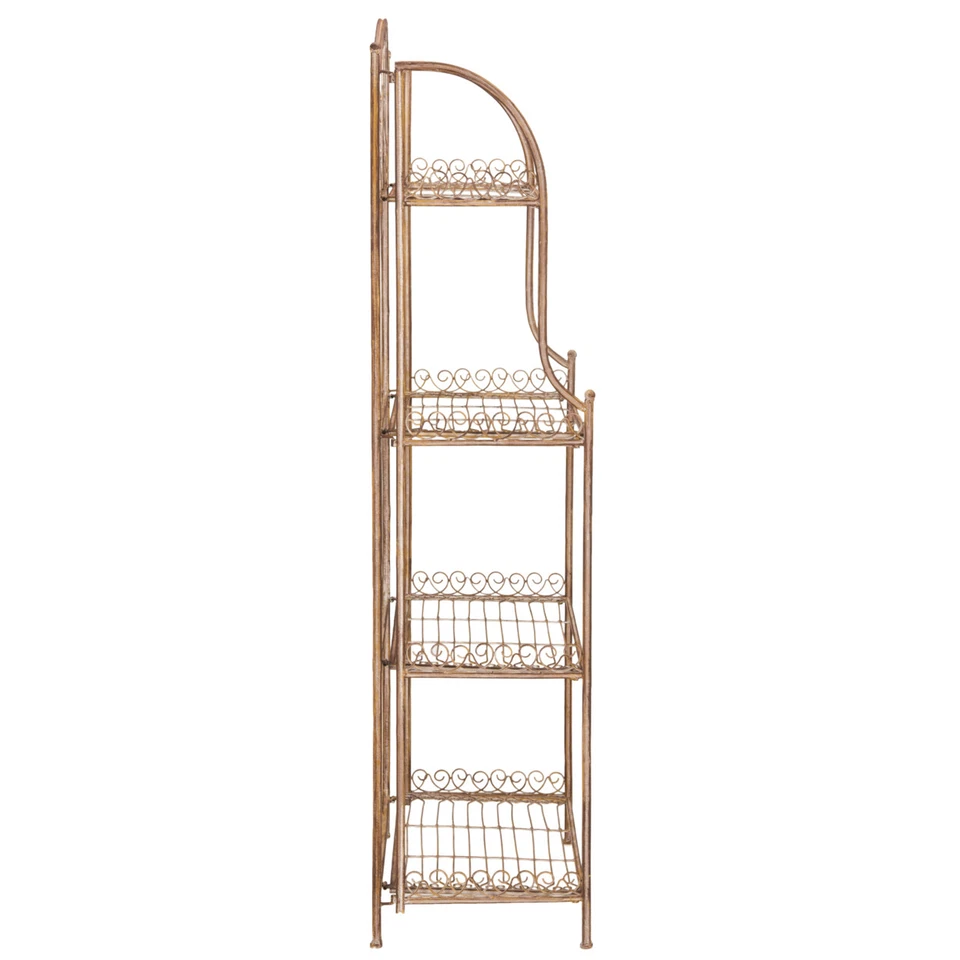 SAFAVIEH Outdoor Collection Amaris 4-Tier Bakers Rack | Rusty Orange | - Image 4 of 4