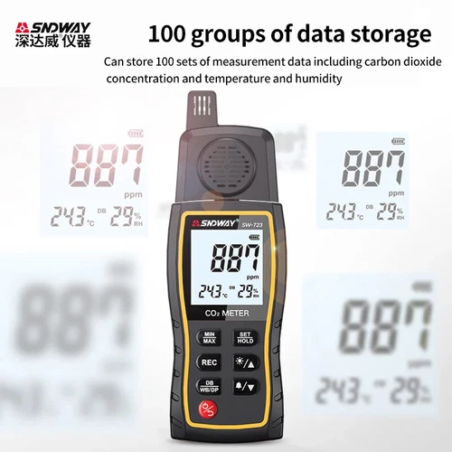 CO2 Meter Carbon Dioxide Temp RH Humidity Sensor Tester Air Quality Detector - Picture 5 of 15