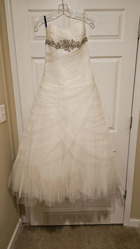 Pronovias Barcelona Barbara Size 8 Strapless Wedding Dress  - Image 2 of 4