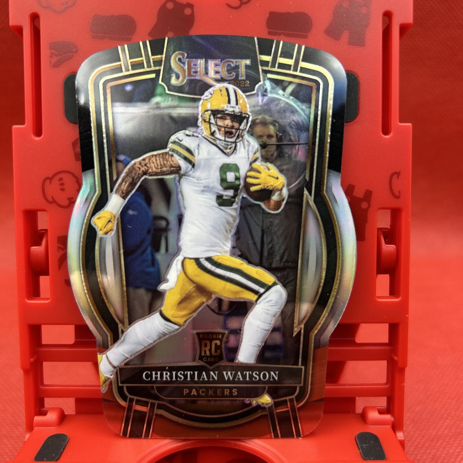 2022 Select Christian Watson Black Red Prizm Club Level Die-Cut Rookie RC #265