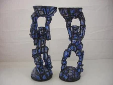 Modernist Martha Daniels Ceramic Clay Denver Artist Pair Sculptures Robots Tall