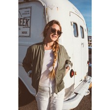 Faherty Aloha Reversible Bomber Jacket In Pacific Atoll Sz S