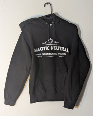AWDis All We Do Is D&D DnD Chaotic Neutral Black Pullover Hoodie | Unisex XS