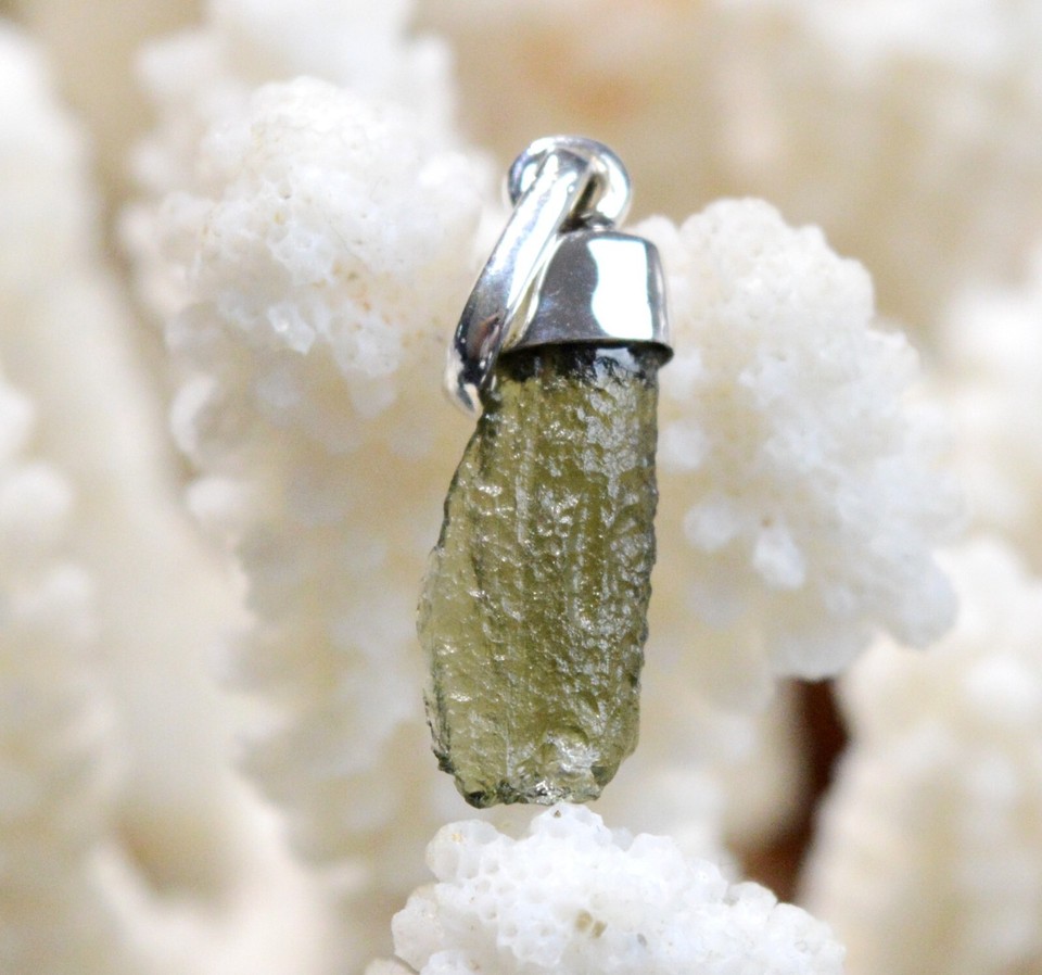 Gemma Cosmica Collezione Moldavite Grezza Autentica 2-5 Carati - Pietra Meteoritica Della Repubblica Ceca Con Certificato Pietra Cosmica Meditazione - Foto 12