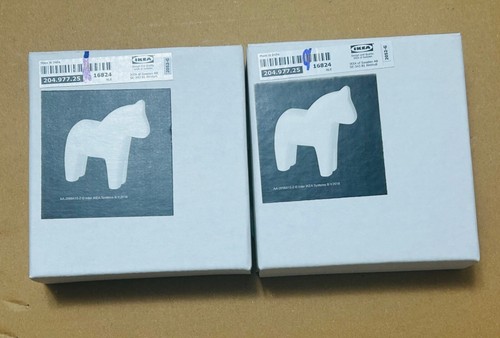 Ikea FINANSIELL Decoration Small Nordic Dala Horse, Wood White 5" - NEW - Picture 3 of 9