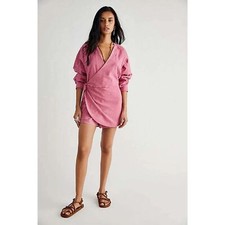 Free People Women's Size 0 Lia Wrap One Piece Cotton Romper Dress New