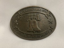 VTG Belt Buckle Bicentennial 1776-1976 Liberty Bell Ring for Independence Oval