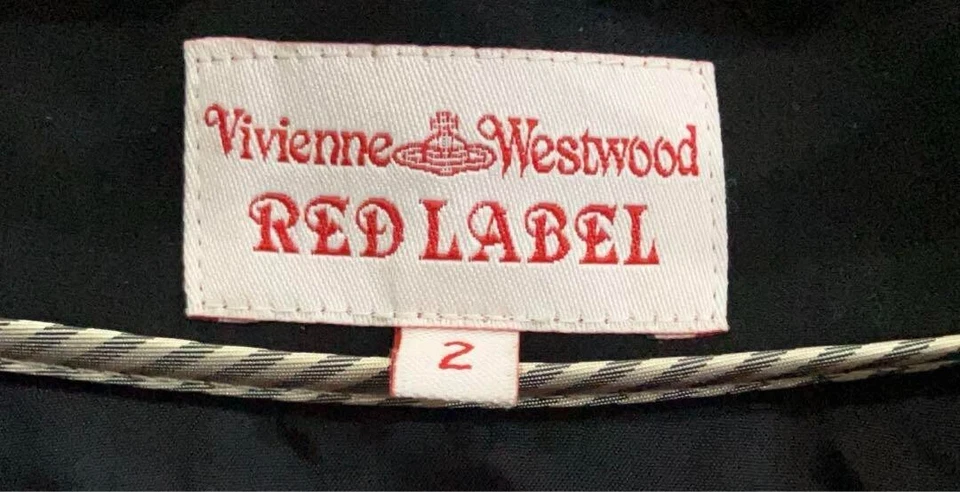 Vivienne Westwood 红色标签裙不对称 Orb 纽扣黑色棉质 2 码 JPN — 第 3/4 张图片