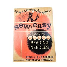 Vintage WALCO Beading Sewing Needle Folded Card Style #16 4 Needles NO Threader