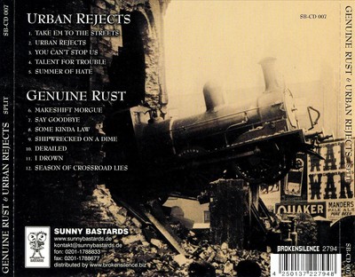 URBAN REJECTS/GENUINE RUST - AACHEN VS NEW HAMPSHIRE SPLIT NEW CD