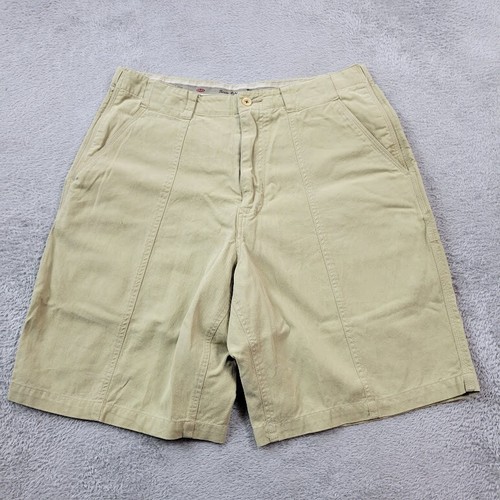 Tommy Bahama Shorts Men 33 Flat Front Beige Cotton Relaxed Fit Khaki Chino