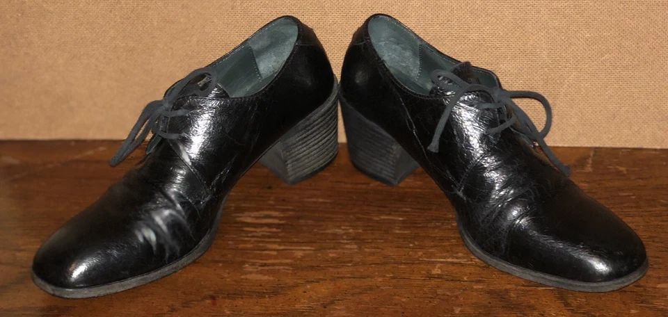 Zapatos de tacón MOMA para mujer talla EU 36 / US 5 de cuero negro con cordones Italia Foto 4 de 4