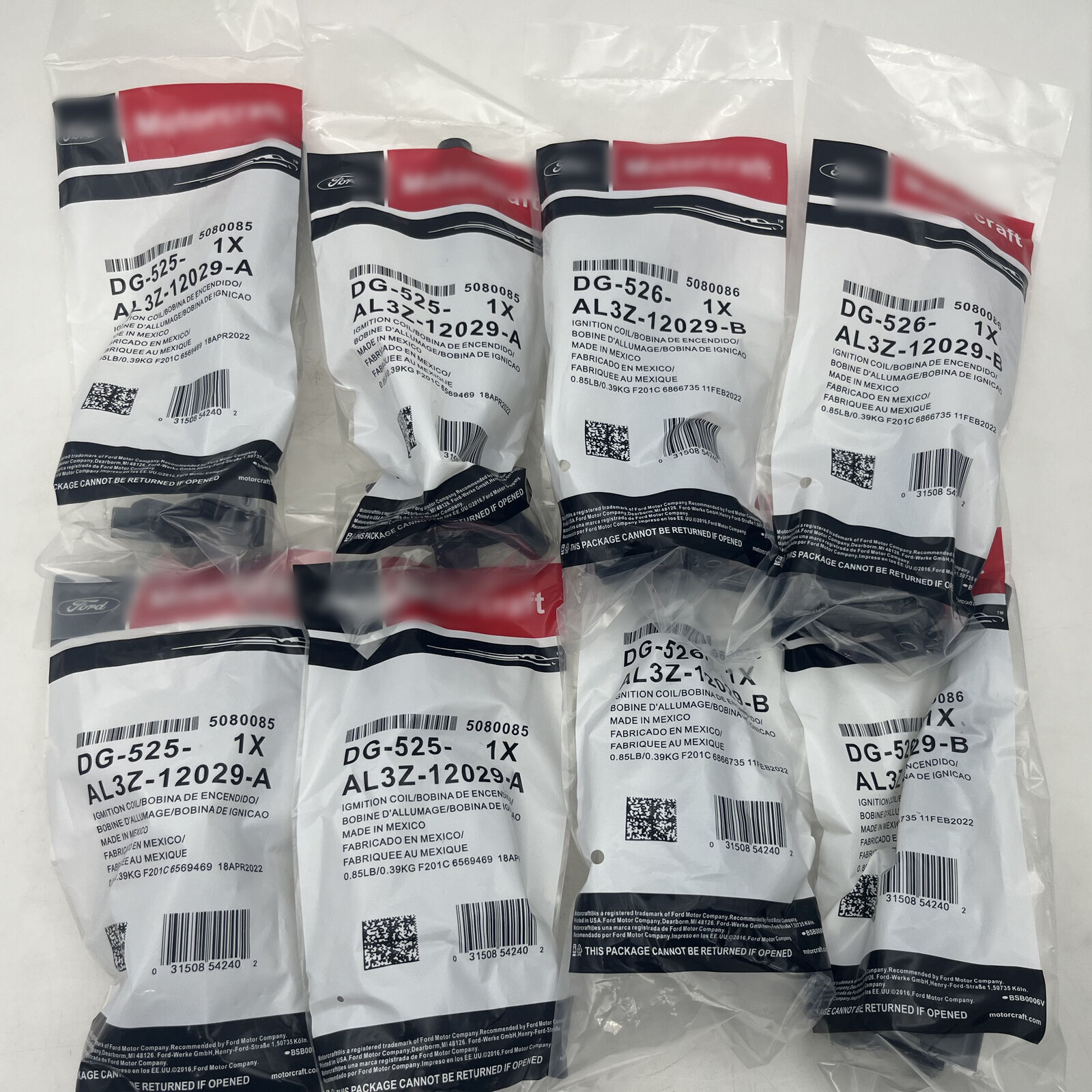 8X Ignition Coils DG525 DG526 For 10-17 Motorcraft Ford F250 F350 AL3Z-12029-A