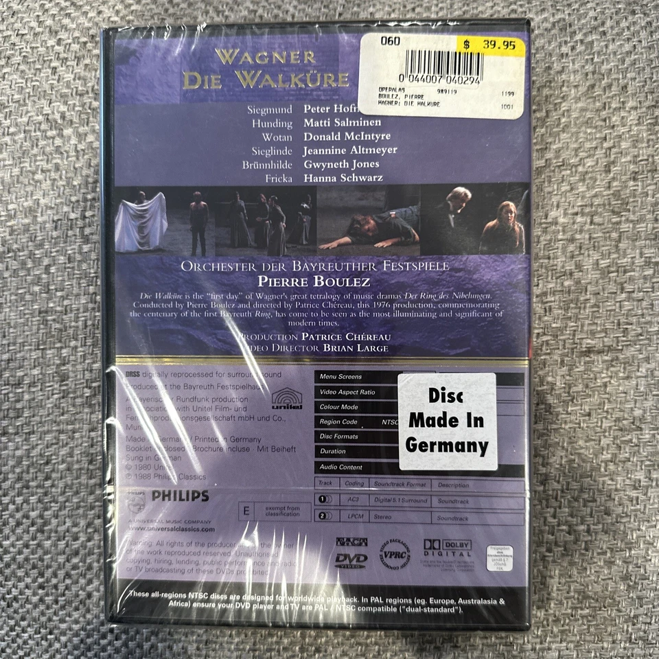 Wagner - Die Walkure (DVD, 2001, 2-Disc Set) - Boulez/Chereau - Sealed, New! Foto 2 de 2