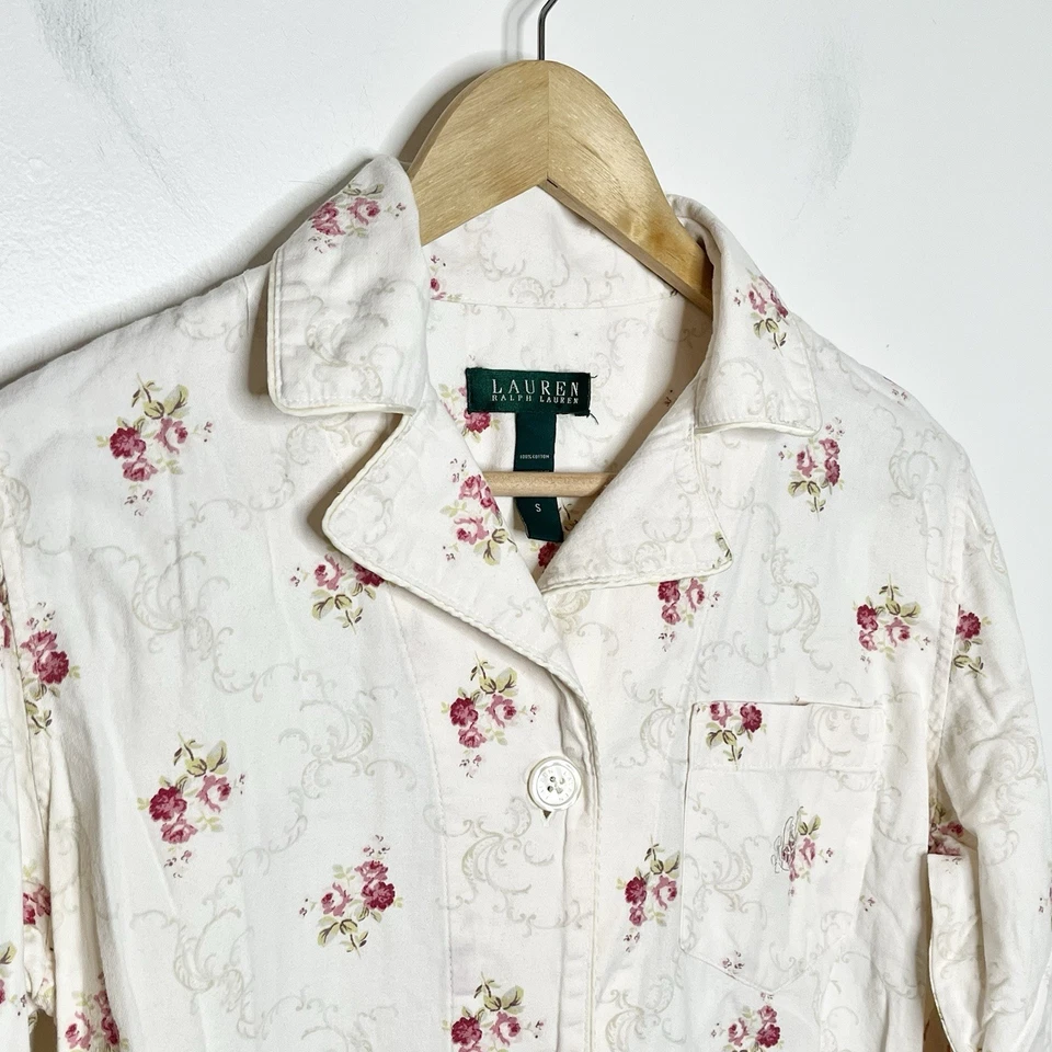 Комплект женских фланелевых пижам Ralph Lauren Цветочный Цвет розовый Цвет слоновой кости Heritage Cottage - Изображение 3 из 4