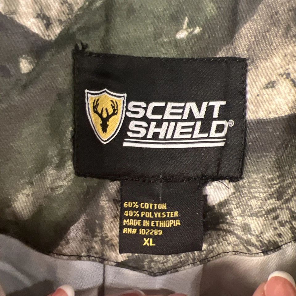 Mossy Oak Scent Shiel Camoflague Hunting Cotton Button Front Shirt XL - Image 2 of 4