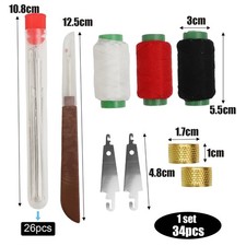 34PC Complete Sewing Kit - Big Eye Steel Sewing Needles Kit Stainless Steel..