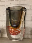 Hand Blown Signed Murano Art Glass Vase Italian. Sommerso : 15” By  10” 30+ lbs
